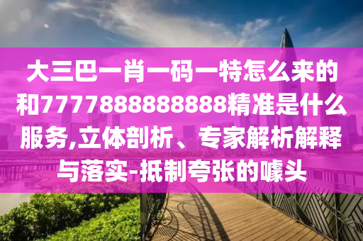 大三巴一肖一碼一特怎么來的和7777888888888精準是什么服務,立體剖析、專家解析解釋與落實-抵制夸張的噱頭
