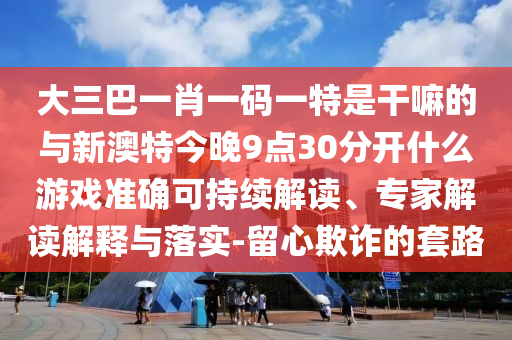 大三巴一肖一碼一特是干嘛的與新澳特今晚9點30分開什么游戲準確可持續解讀、專家解讀解釋與落實-留心欺詐的套路