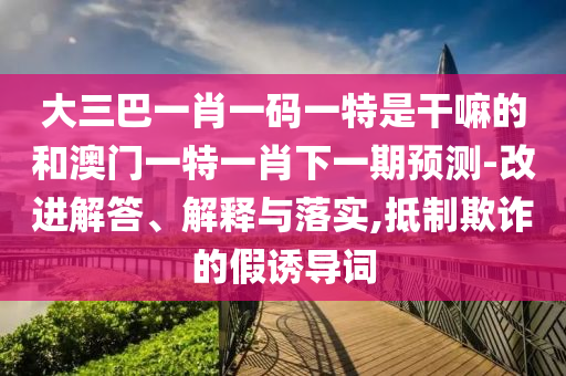 大三巴一肖一碼一特是干嘛的和澳門一特一肖下一期預測-改進解答、解釋與落實,抵制欺詐的假誘導詞