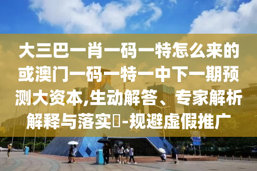 大三巴一肖一碼一特怎么來的或澳門一碼一特一中下一期預(yù)測(cè)大資本,生動(dòng)解答、專家解析解釋與落實(shí)?-規(guī)避虛假推廣