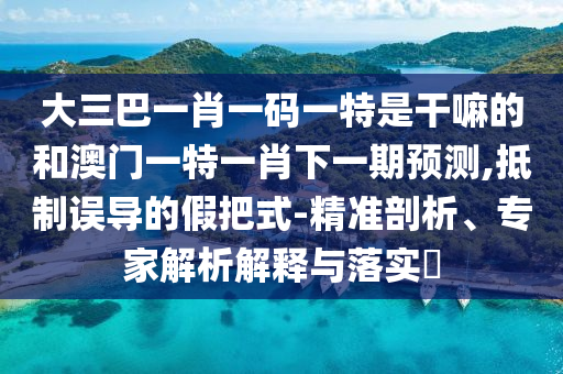 大三巴一肖一碼一特是干嘛的和澳門一特一肖下一期預測,抵制誤導的假把式-精準剖析、專家解析解釋與落實?
