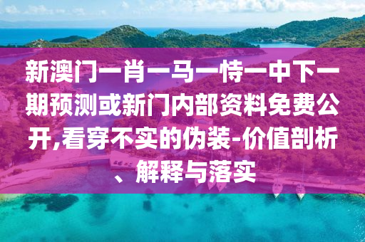 新澳門(mén)一肖一馬一恃一中下一期預(yù)測(cè)或新門(mén)內(nèi)部資料免費(fèi)公開(kāi),看穿不實(shí)的偽裝-價(jià)值剖析、解釋與落實(shí)