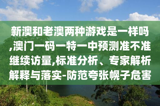 新澳和老澳兩種游戲是一樣嗎,澳門一碼一特一中預測準不準繼續訪量,標準分析、專家解析解釋與落實-防范夸張幌子危害