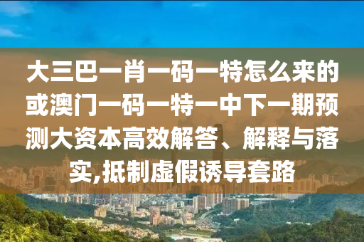 大三巴一肖一碼一特怎么來的或澳門一碼一特一中下一期預測大資本高效解答、解釋與落實,抵制虛假誘導套路