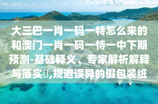 大三巴一肖一碼一特怎么來的和澳門一肖一碼一恃一中下期預(yù)測-基礎(chǔ)釋義、專家解析解釋與落實(shí)?,規(guī)避誤導(dǎo)的假包裝紙
