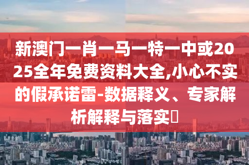 新澳門一肖一馬一特一中或2025全年免費資料大全,小心不實的假承諾雷-數(shù)據(jù)釋義、專家解析解釋與落實?